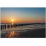 Wandbild ARTLAND "Sonnenuntergang an Ostsee Insel Poel" Bilder Gr. B/H: 60 cm x 40 cm, Alu-Dibond-Druck Bilder vom Sonnenuntergang & -aufgang Querformat, 1 St., orange Kunstdrucke