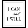 Bild QUEENCE "I CAN AND I WILL" Bilder Gr. B/H: 50 cm x 70 cm, Wandbild Buchstaben Hochformat, schwarz-weiß (weiß, schwarz) Kunstdrucke