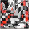 Wandbild ARTLAND "Schwarz weiß trifft rot Version 1" Bilder Gr. B/H: 100 cm x 100 cm, Leinwandbild Muster quadratisch, 1 St., schwarz Kunstdrucke