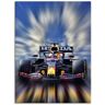Wandbild ARTLAND "Max Verstappen - Weltmeister der Formel1" Bilder Gr. B/H: 60 cm x 80 cm, Leinwandbild Auto Hochformat, 1 St., blau Kunstdrucke