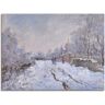 Wandbild ARTLAND "Schnee in Argenteuil." Bilder Gr. B/H: 60 cm x 45 cm, Leinwandbild Vier Jahreszeiten Bilder Querformat, 1 St., blau Kunstdrucke