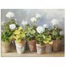 Wandbild ARTLAND "Weiße Geranien" Bilder Gr. B/H: 60 cm x 45 cm, Leinwandbild Blumen Querformat, 1 St., weiß Kunstdrucke