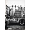 Wandbild ARTLAND "CocaCola-LKW in El Jadida - Marokko" Bilder Gr. B/H: 80 cm x 120 cm, Leinwandbild Auto Hochformat, 1 St., schwarz Kunstdrucke