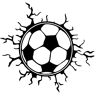 Wandtattoo WALL-ART "Wandaufkleber Fußball Risse" Wandtattoos Gr. B/H/T: 90 cm x 86 cm x 0,1 cm, bunt (mehrfarbig) Wandtattoos Wandsticker