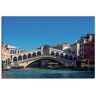 Leinwandbild ARTLAND "Blick auf die Rialto Brücke in Venedig" Bilder Gr. B/H: 60 cm x 40 cm, Venedig Querformat, 1 St., blau Leinwandbilder
