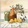 Leinwandbild ARTLAND "Stillleben mit Birnen" Bilder Gr. B/H: 100 cm x 100 cm, Vasen & Töpfe, 1 St., braun Leinwandbilder