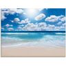 Glasbild ARTLAND "Großartige Strandlandschaft" Bilder Gr. B/H: 80 cm x 60 cm, Strand, 1 St., blau Glasbilder