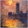 Leinwandbild ARTLAND "Parlament in London bei Sonnenuntergang" Bilder Gr. B/H: 50 cm x 50 cm, Sonnenaufgang & -untergang, 1 St., rot Leinwandbilder