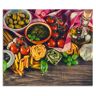 Küchenrückwand ARTLAND "Italienisch mediterrane Lebensmittel" Spritzschutzwände Gr. B/H: 70 cm x 60 cm, bunt Küchendekoration