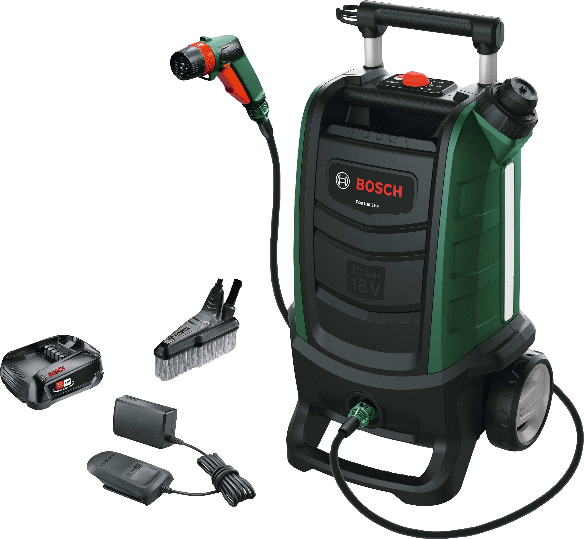 BOSCH HOME & GARDEN Akku-Druckreiniger "Fontus 18V" Hochdruckreiniger grün (baumarkt) Hochdruckreiniger