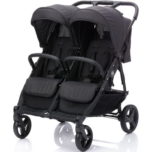 Zwillingswagen FILLIKID "Duo, schwarz melange" schwarz (schwarz melange) Baby Kinderwagen Geschwisterwagen