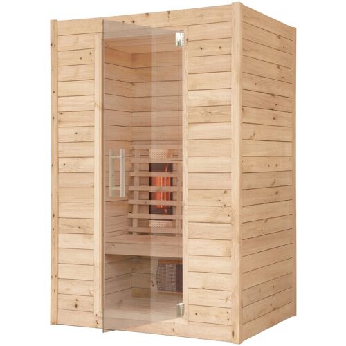 RORO SAUNA & SPA Infrarotkabine „ABN D431“ Saunen Fronteinstieg, inkl Fußboden und Steuergerät beige (natur) Infrarotkabinen