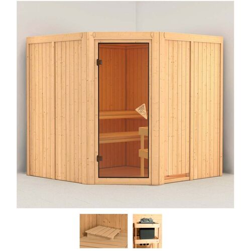 KARIBU Sauna „Jarla“ Saunen ohne Ofen beige (naturbelassen) Saunen