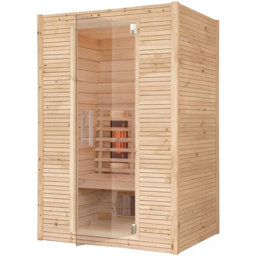 RORO SAUNA & SPA Infrarotkabine „ABN M531“ Saunen Fronteinstieg, inkl Fußboden und Steuergerät beige (natur) Infrarotkabinen