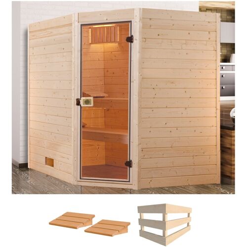 WEKA Sauna „Valida Eck 3“ Saunen ohne Ofen beige (natur) Saunen