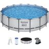 Framepool BESTWAY "Steel Pro MAX™" Schwimmbecken Gr. B/H/L: Breite 488 cm x Höhe 122 cm x Länge 488 cm, grau Frame-Pools