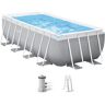 Framepool INTEX "PrismFrame" Schwimmbecken Gr. B/H/L: Breite 200 cm x Höhe 122 cm x Länge 400 cm, 8418 l, grau (grau, blau) Frame-Pools