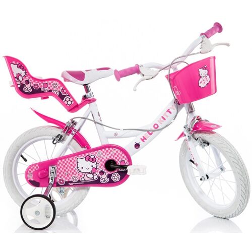 Hello Kitty Kinderfahrrad Kitty, mit Lenkerkorb + Puppensitz 25 cm, 14 Zoll (35,56 cm) rosa Kinder Kinderfahrräder Fahrräder Zubehör