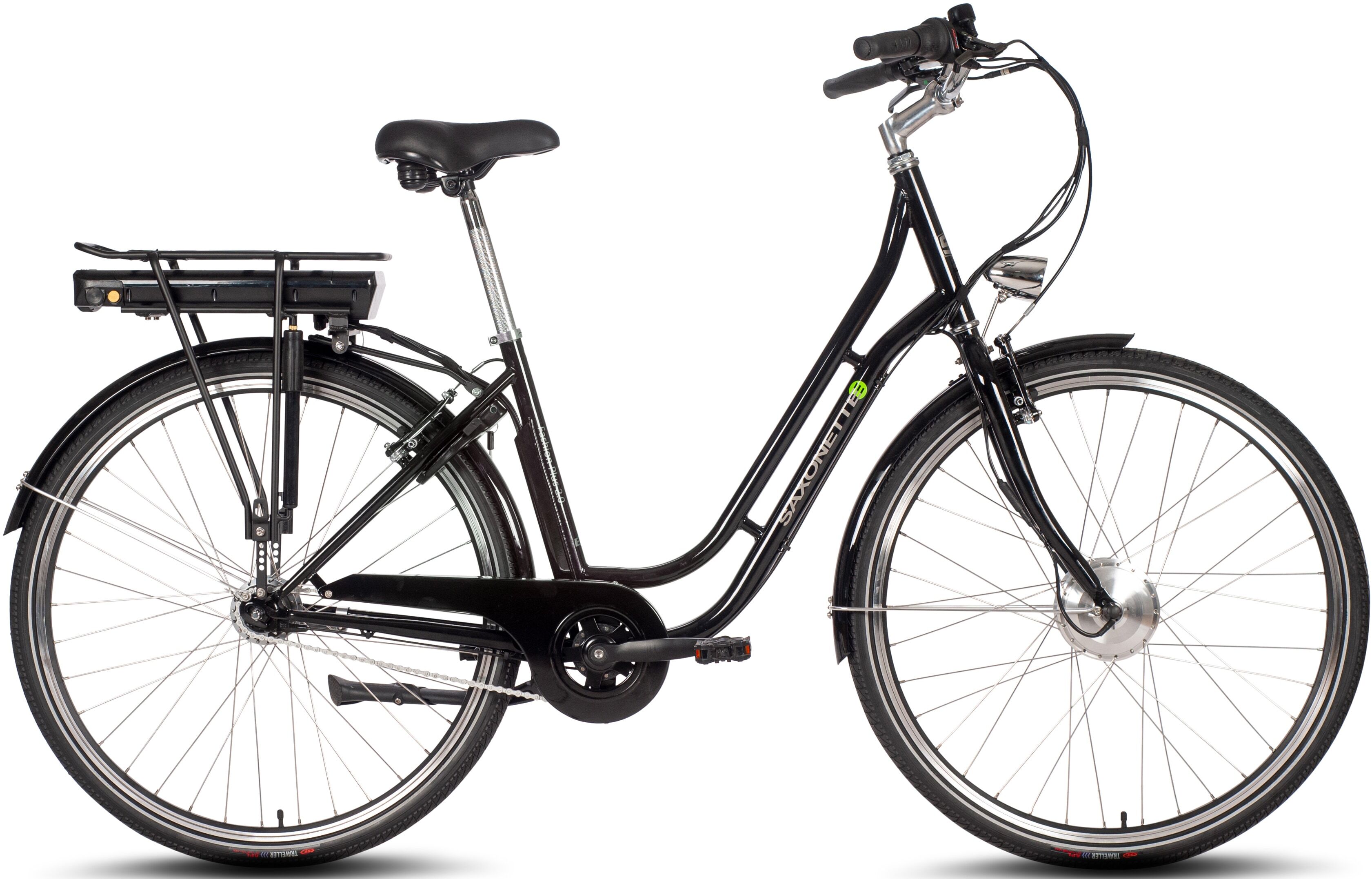 Saxonette E-Bike SAXONETTE "Fashion Plus 2.0" E-Bikes Gr. 45 cm, 28 Zoll (71,12 cm), schwarz (schwarz glänzend) E-Bikes