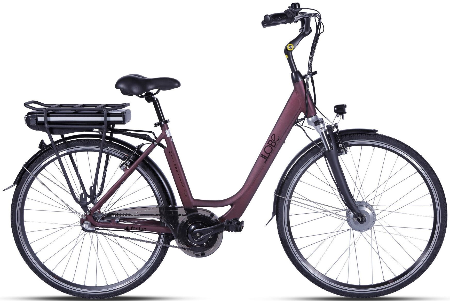 Llobe E-Bike LLOBE "Metropolitan JOY 2.0, 10Ah" E-Bikes Gr. 50 cm, 28 Zoll (71,12 cm), rot (bordeaux, rot) E-Bikes