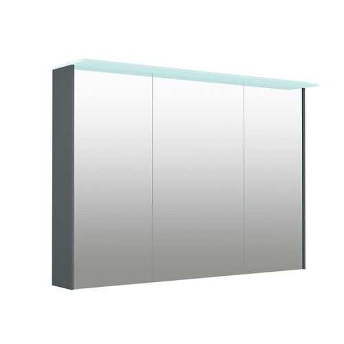 Welltime Spiegelschrank WELLTIME „D-Line“ Schränke Gr. B/H/T: 101,5 cm x 70,2 cm x 20 cm, 3 St., grau Bad-Spiegelschränke Badmöbel, doppelseitig verspiegelt, mit LED-Beleuchtung