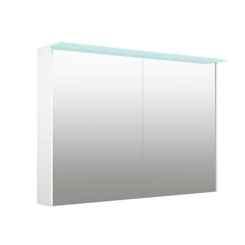 Welltime Spiegelschrank WELLTIME „D-Line“ Schränke Gr. B/H/T: 101,5 cm x 70,2 cm x 20 cm, 2 St., weiß Bad-Spiegelschränke Badmöbel, doppelseitig verspiegelt, mit LED-Beleuchtung