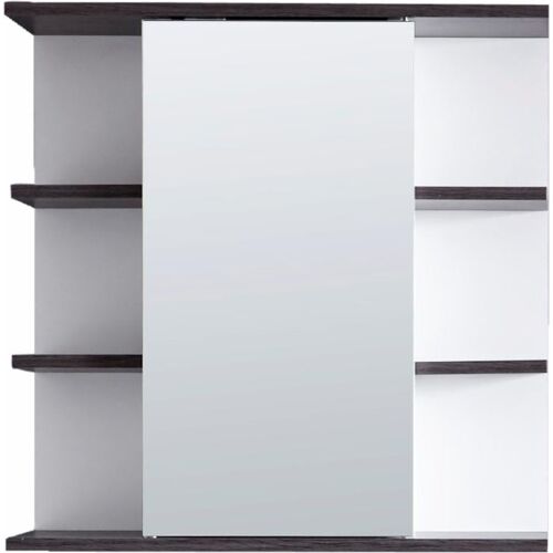 Welltime Spiegelschrank WELLTIME „Sanremo“ Schränke Gr. B/H/T: 60 cm x 20 cm x 60 cm, silberfarben (weiß matt, eichefarben rauchsilber) Bad-Spiegelschränke mit 6 seitlichen Ablagen