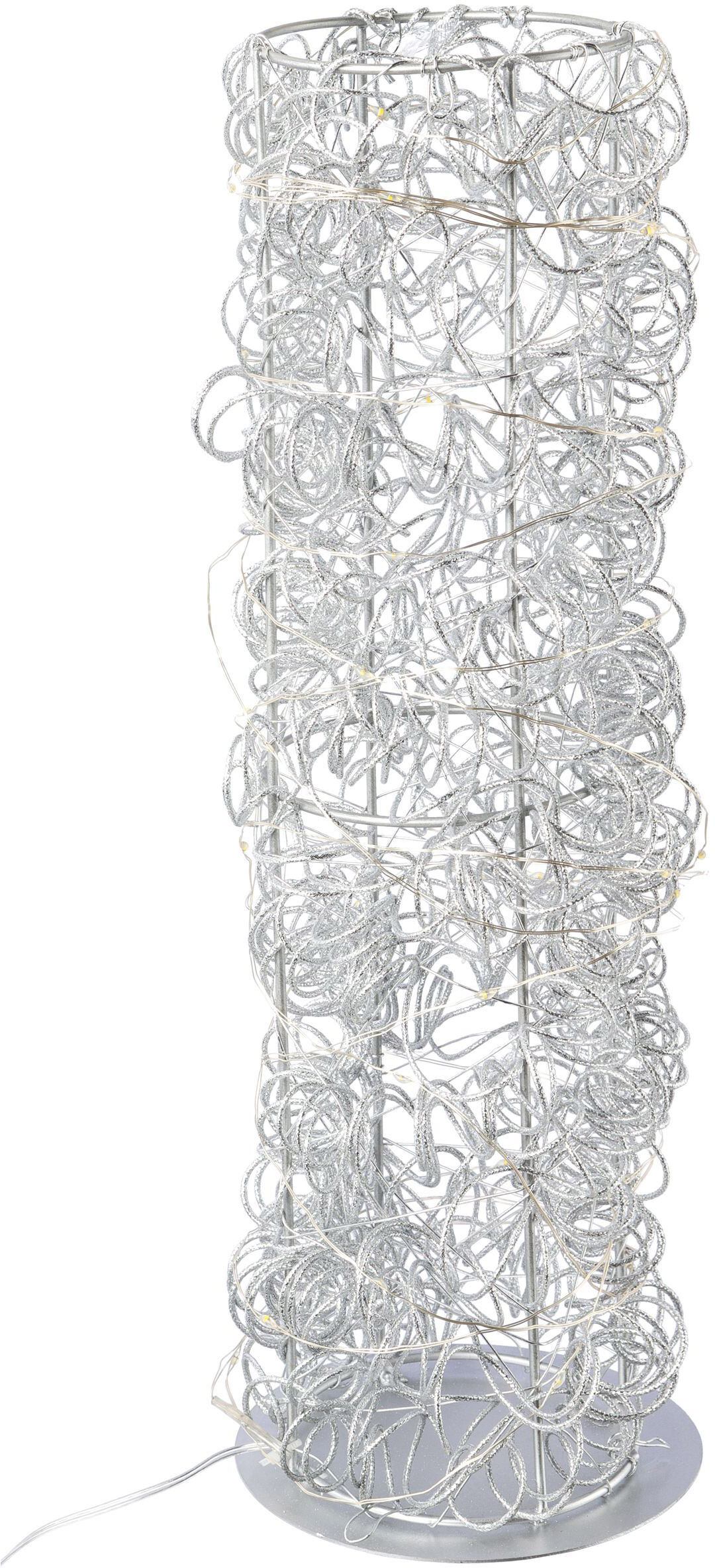 Creativ Light LED Dekolicht CREATIV LIGHT "Metalldraht-Tower" Lampen Gr. Höhe: 40,00 cm, 1 St., silberfarben Dekofiguren mit 40 LED