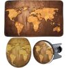 Badaccessoire-Set SANILO World Map Badaccessoires-Sets braun Bad-Accessoires Sets