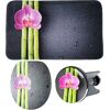 Badaccessoire-Set SANILO Asia Badaccessoires-Sets bunt (grau, rosa, grün) Bad-Accessoires Sets