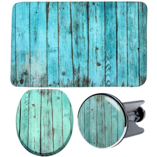 Badaccessoire-Set SANILO "Lumber" Badaccessoires-Sets blau (türkis, blau) Bad-Accessoires Sets