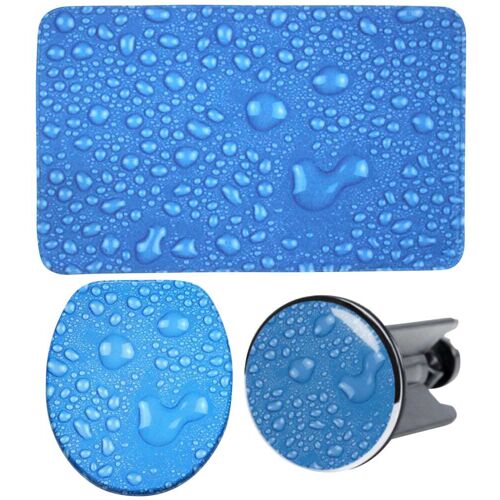 Badaccessoire-Set SANILO "Tautropfen Blau" Badaccessoires-Sets blau Bad-Accessoires Sets