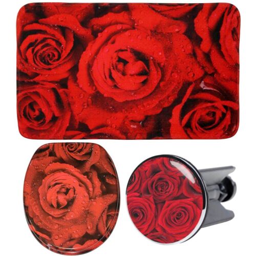 Badaccessoire-Set SANILO "Rosen" Badaccessoires-Sets rot Bad-Accessoires Sets