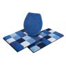 Badematte GRUND "Mosaik" Badematten Gr. 3-tlg. Hänge-WC Set, 3 St., Kunstfaser, blau Gemusterte Badematten