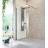 Duschwand WELLTIME "Duschabtrennung" Duschwände Gr. B/H: 90 cm x 190 cm, ohne Antikalk-Versiegelung, grau (chromfarben) Duschen
