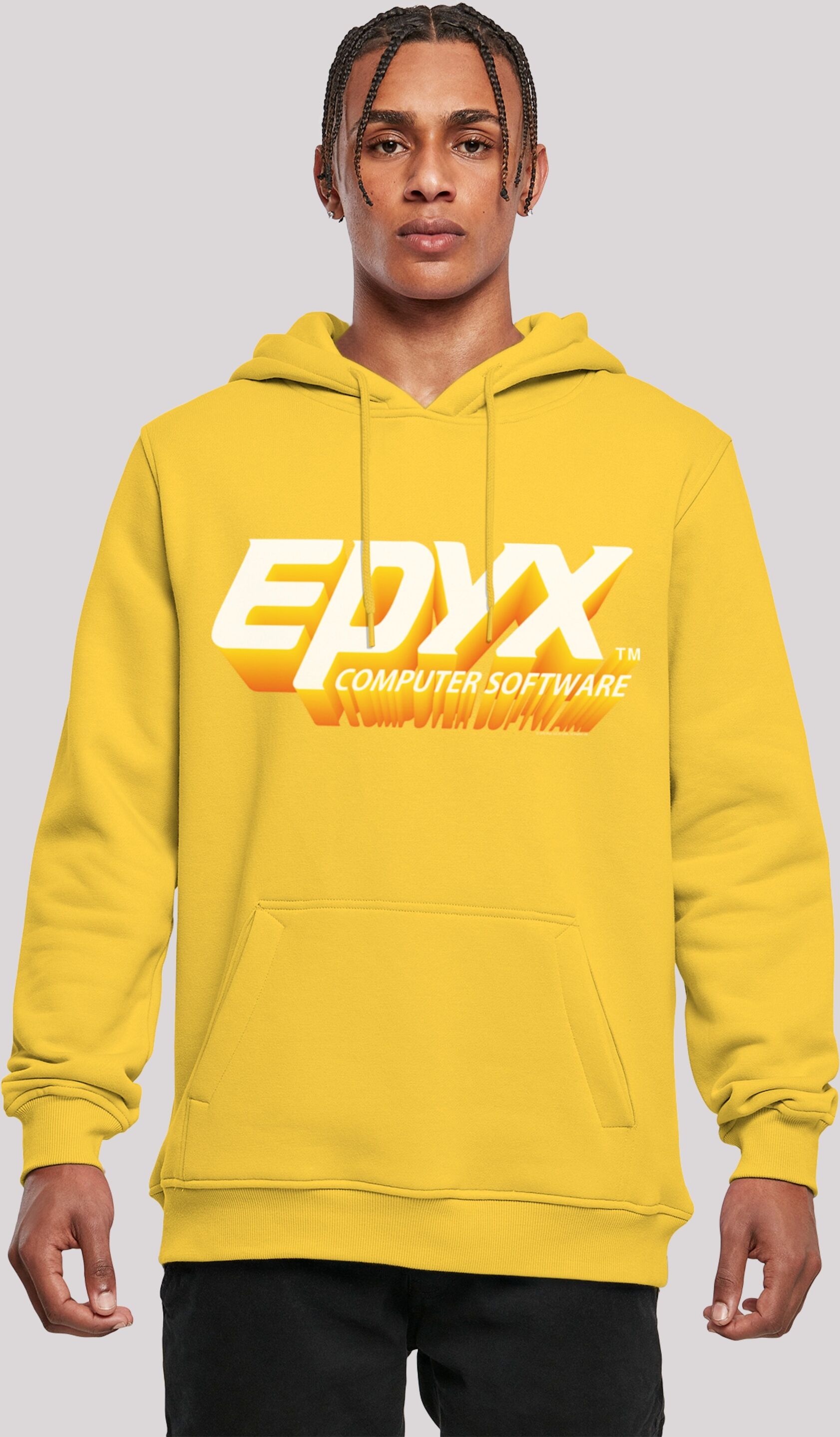 Kapuzenpullover F4NT4STIC "EPYX Computer Software 3D Logo Retro Gaming SEVENSQUARED" Gr. M, gelb (ta x i yellow) Herren Pullover Kapuzenpullover