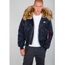 Bomberjacke ALPHA INDUSTRIES "45P Hooded Custom" Gr. M, blau (rep blue) Herren Jacken Übergangsjacken