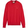 Rundhalspullover SCOTCH & SODA "Essentials - Ecovero viscose-blend crewneck pullover" Gr. L, rot (red, tulip, melange) Herren Pullover Rundhalspullover