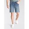 Jeansshorts MUSTANG "Washington" Gr. 34, N-Gr, blau (medium blue) Herren Jeans Shorts krempelbar, mit leichter Waschung