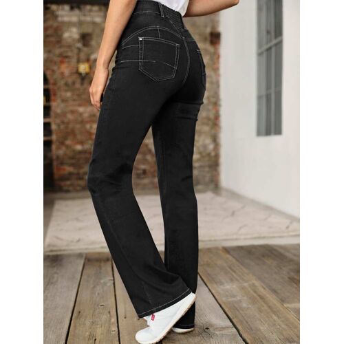 Inspirationen 5-Pocket-Jeans INSPIRATIONEN Gr. 22, Kurzgrößen, schwarz Damen Jeans 5-Pocket-Jeans