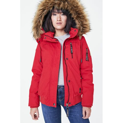 Harlem Soul Winterjacke, mit abnehmbarem Kunstfellbesatz XL rot Damen Winterjacke Jacken