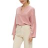 Langarmbluse S.OLIVER Gr. 40, pink (blush) Damen Blusen langarm mit tiefem V-Ausschnitt