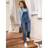 Jeanslatzhose CASUAL LOOKS Gr. 36, Normalgrößen, blau (blue, stone, washed) Damen Jeans Jeans-Latzhosen