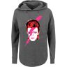 Kapuzenpullover F4NT4STIC "David Bowie Aladdin Sane Lightning Bolt" Gr. XL, grau (charcoal) Damen Pullover Kapuzenpullover