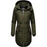 Wintermantel MARIKOO "Kamii" Gr. L (40), grün (olivgrün) Damen Mäntel Wintermäntel sportlicher Winterparka mit abnehmb. Kapuze