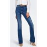 High-waist-Jeans ONLY "ONLPAOLA HW FLARE AZG852" Gr. S (36), Länge 30, blau (light blue denim) Damen Jeans High-Waist-Jeans