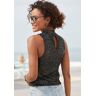 Crop-Top LASCANA Gr. 34, schwarz Damen Tops Strandtops mit Pailletten