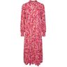 Maxikleid Y.A.S "YASALIRA LS LONG SHIRT DRESS S. NOOS" Gr. XXL (44), N-Gr, rosa (raspberry sorbet aop:fuzzy flower) Damen Kleider Langarm mit Volant