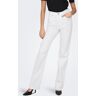 Bootcut-Jeans ONLY "ONLEVERLY MW SWEET FLARED DNM CRO187" Gr. 28, Länge 30, weiß (white) Damen Jeans Bootcut Baumwollmischung mit Stretch sorgt für ein angenehmes Tragegefühl