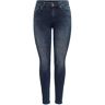 Skinny-fit-Jeans ONLY "ONLBLUSH MID SKINNY DNM REA409 NOOS" Gr. XL (42), Länge 30, blau (blue black denim) Damen Jeans Röhrenjeans